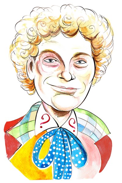 Colin Baker als Doctor Who in BBC-televisieserie met dezelfde naam door Neale Osborne